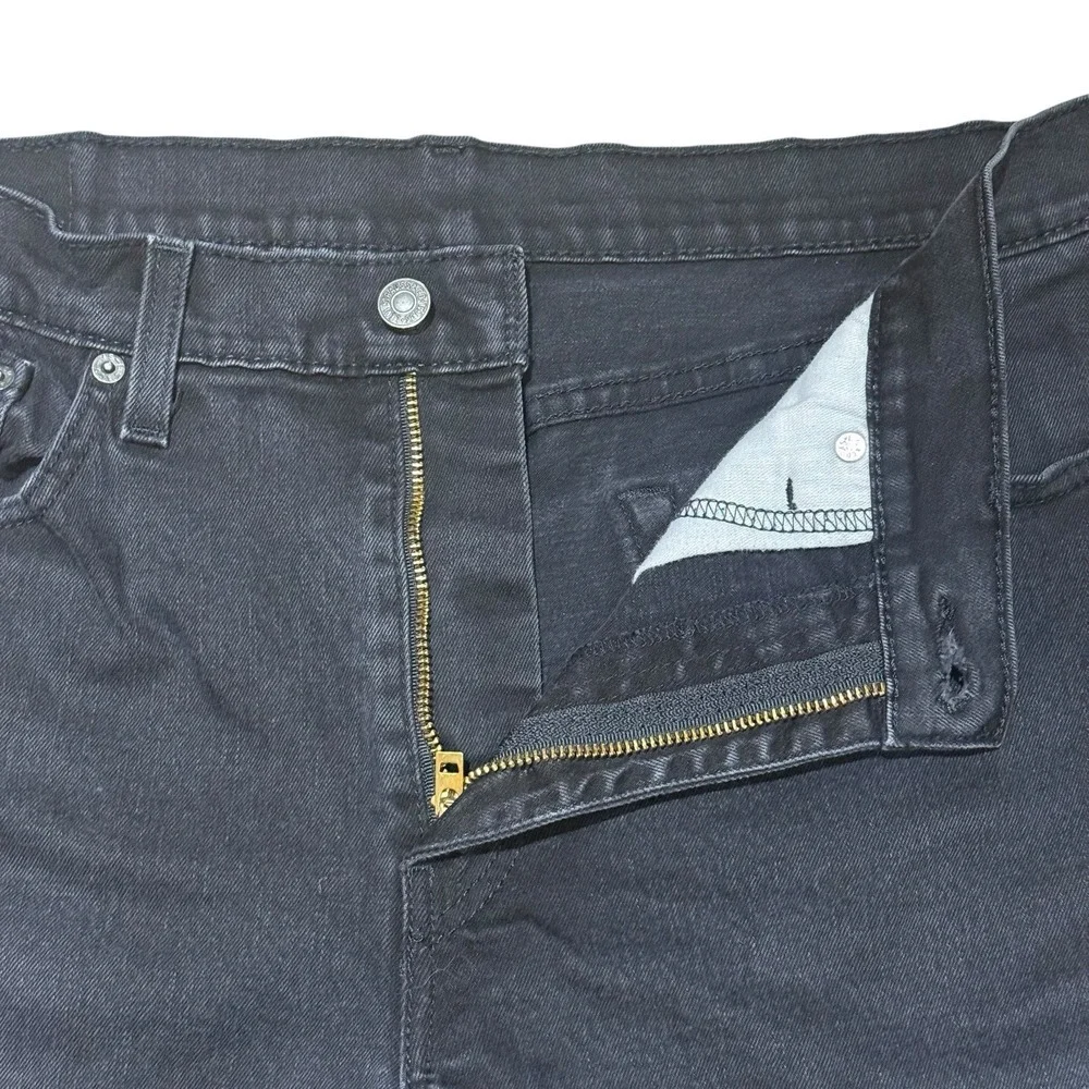 LEVIS 514 Straight Leg Jeans Mens 36x32 Black Dark Wash Denim